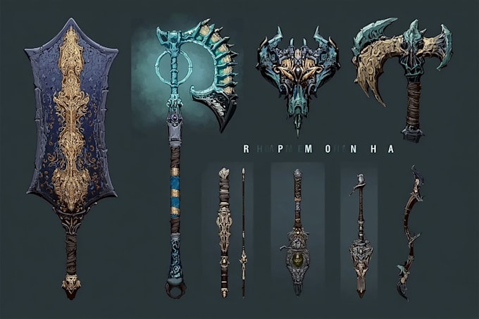 design unique weapons illustrations