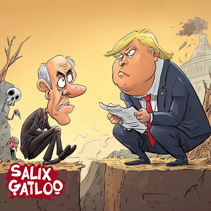 create a political or satirical cartoon