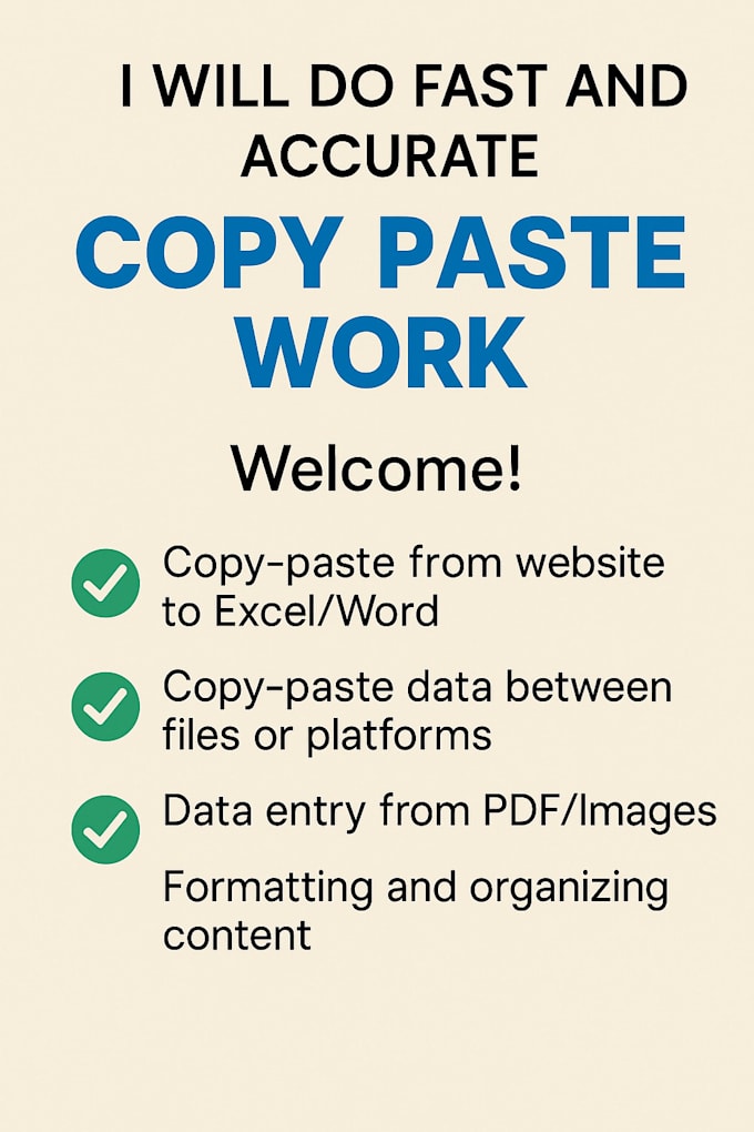 do fast and accurate copy paste job for you