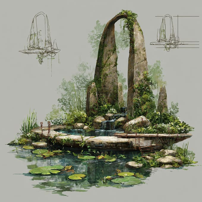 draw concept art landscape design