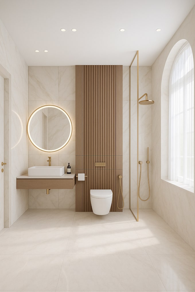 do interior design for bathroom and kitchen renders using 3ds max, vray , corona