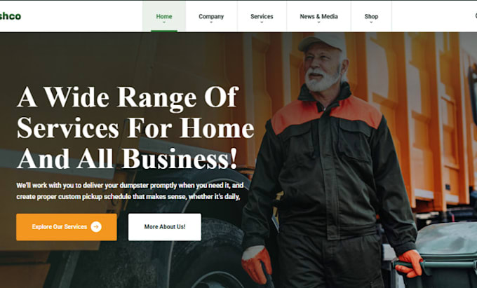 design wix waste management website dump pickup website sanitation website