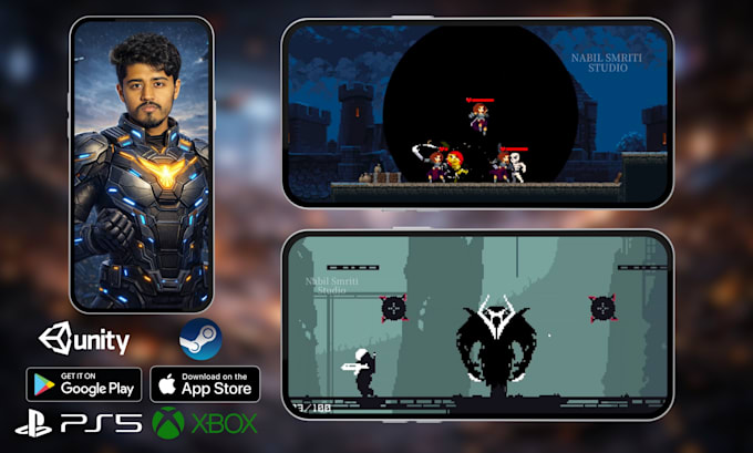 develop platformer game in unity for mobile PC console