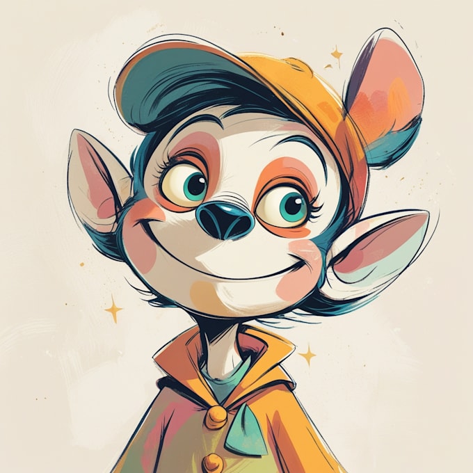 draw disney cartoon style character design