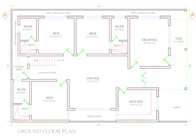 2d cad drafting for floor plans and architectural designs