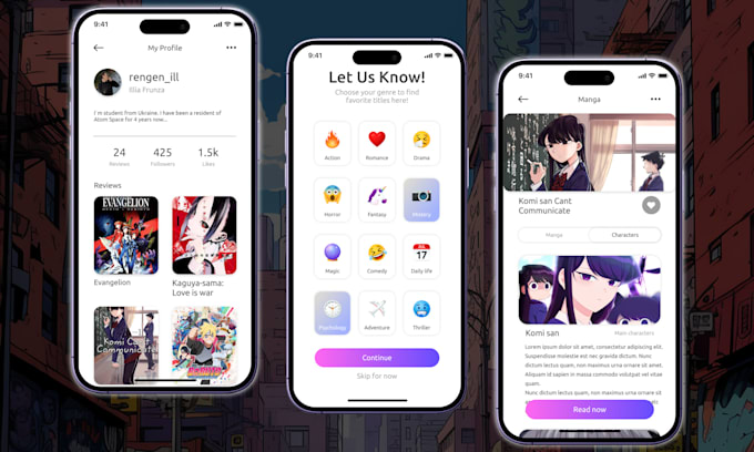 create a comic reading app like webtoon, tapas, or mangatoon
