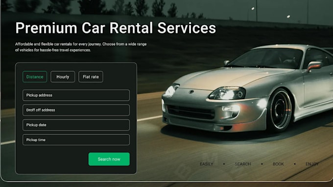 develop car rental website, car dealership, booking website