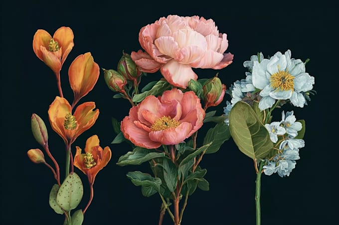 draw botanical illustration art for you