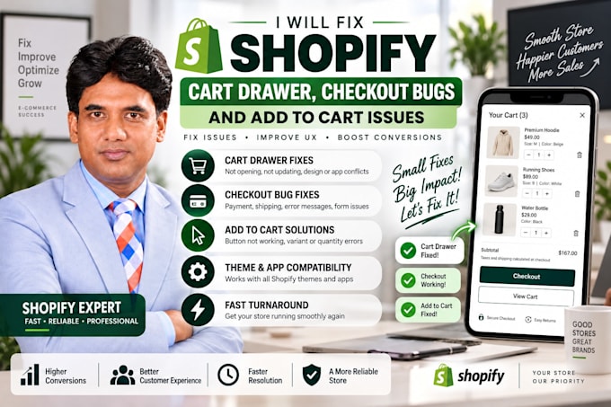 fix shopify cart drawer, checkout bugs and add to cart issues