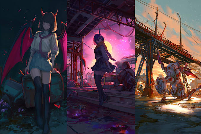 draw anime and game style characters art