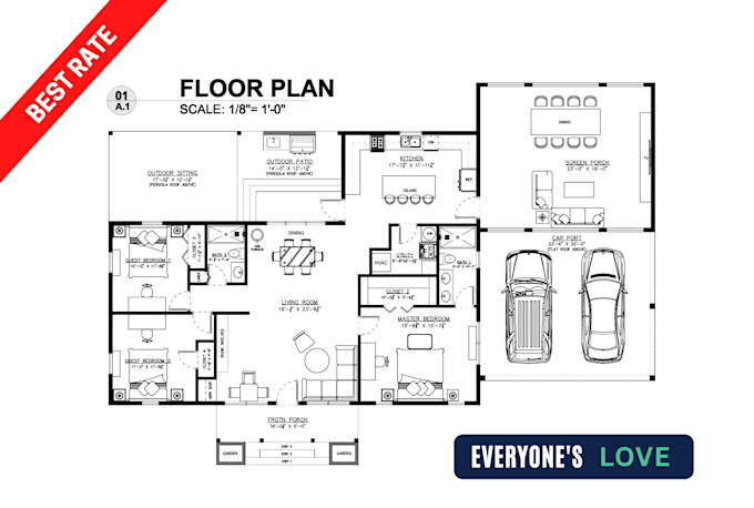 draw architectural floor plan in autocad 2d