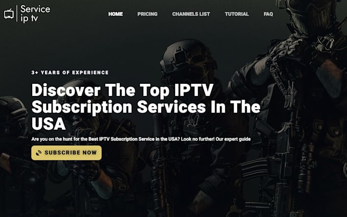create iptv website with professional design high SEO and secure payment gateway