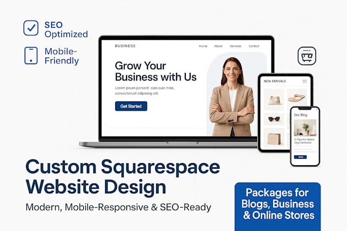 build and develope squarespace website design squarespace website development