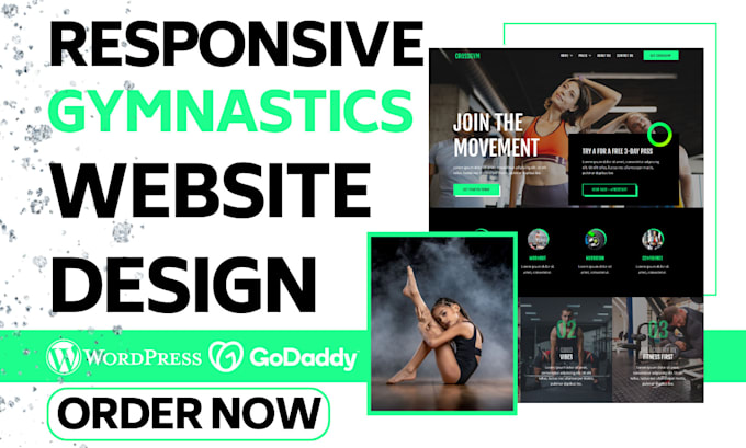 build responsive yoga piloxing website gymnastics website dancing studio website