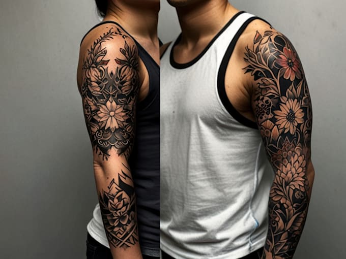 do sleeve tattoo design, realistic tattoo design