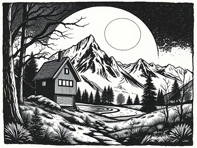 draw a portrait linocut technique