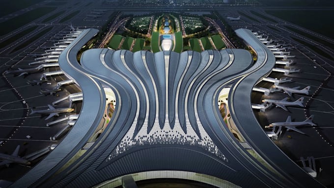 do 3d airport landscape, airport design, airport hanger, cargo airport, stolport