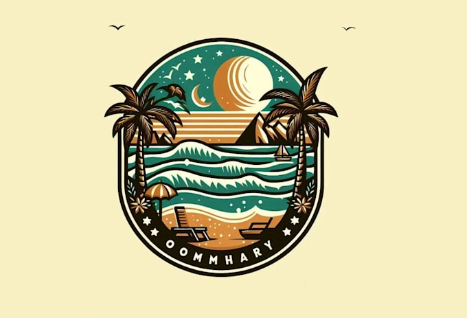 create unique summer beach logo with for your company