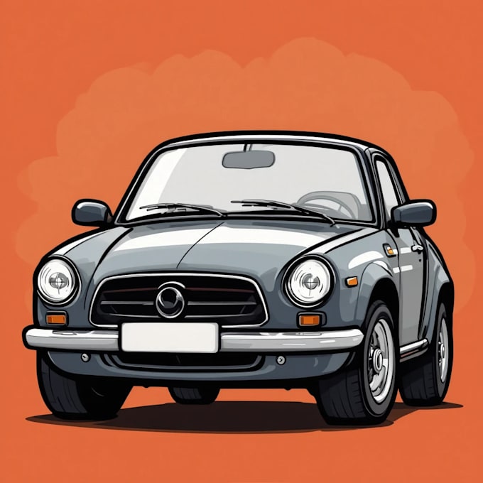 draw your favorite car into a cartoon portrait