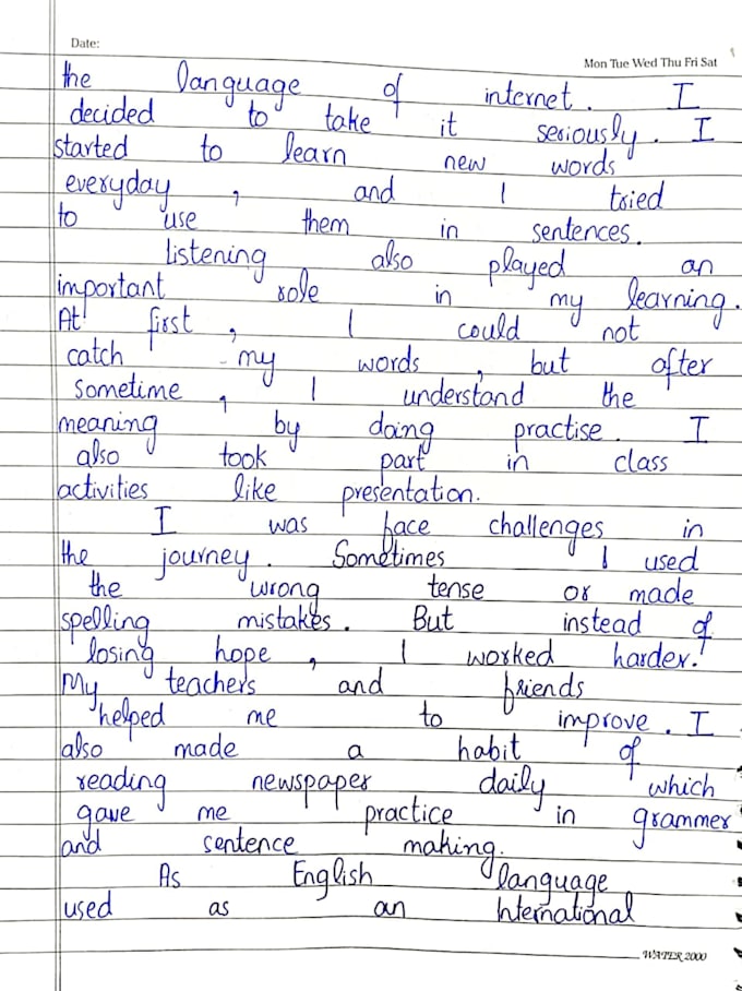 handwrite any documents, studynotes and assignments