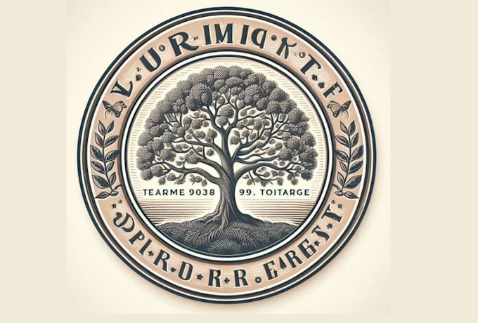 create vintage tree logo for your business with copyrights
