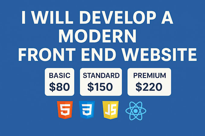 build a modern front end website using HTML CSS javascript and react