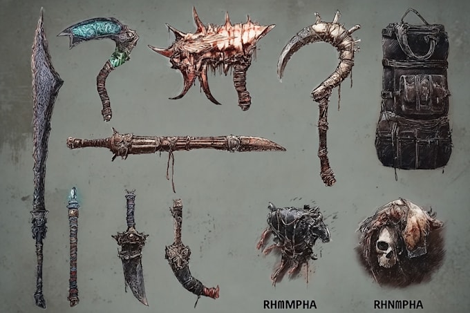 design unique weapons illustrations