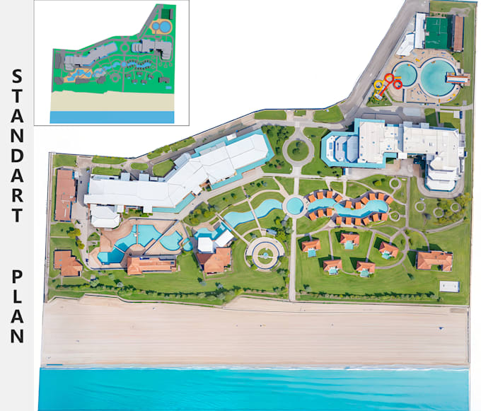 deliver a stunning masterplan, site plan or layout render from your sketch