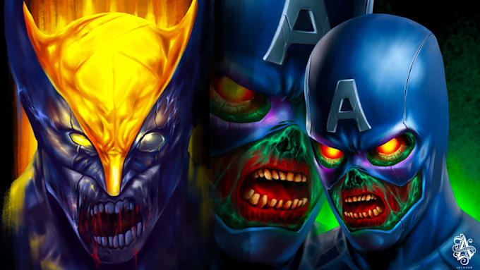 paint zombie faces with digital painting techniques