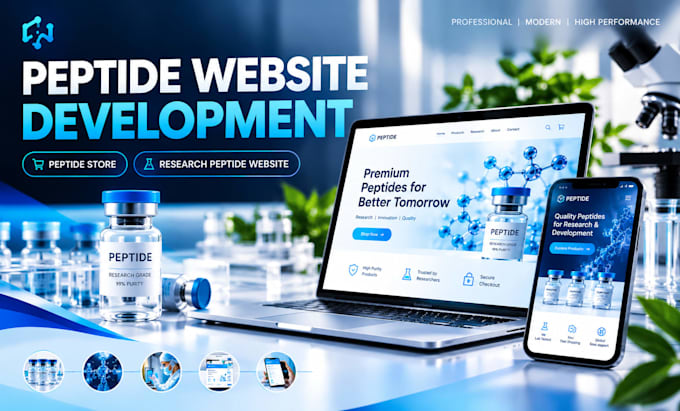 build fda complaint peptide website development peptide research store design