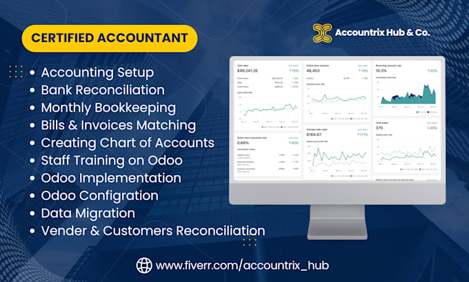 do implementation accounting bookkeeping in odoo, quickbooks