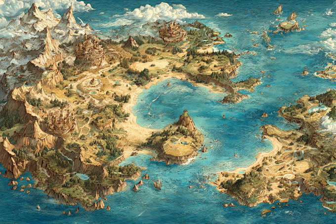 create fantasy map illustration for dnd