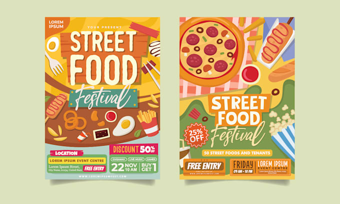design food menu with illustration style