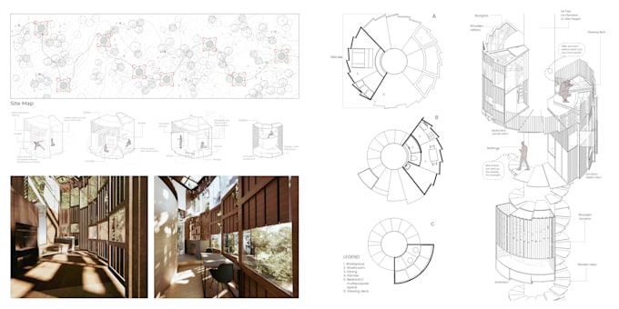 design a professional architecture portfolio for jobs and admissions