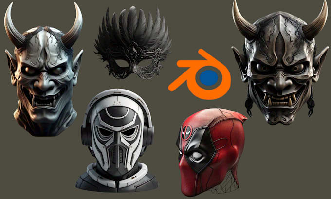 create custom 3d mask, 3d helmet cosplay mask stl for 3d printing