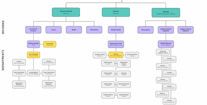 create org charts, organizational hierarchy and process maps