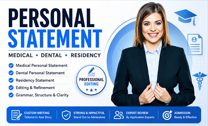 review and edit dental school personal statement, dentistry school application