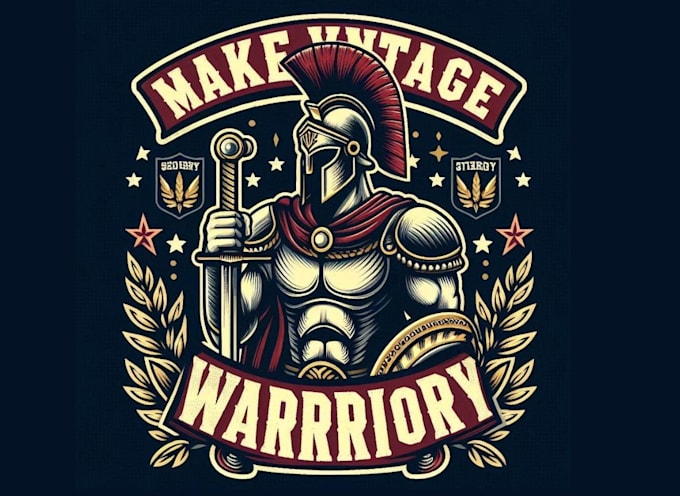 do vintage warrior mascot logo t shirt design
