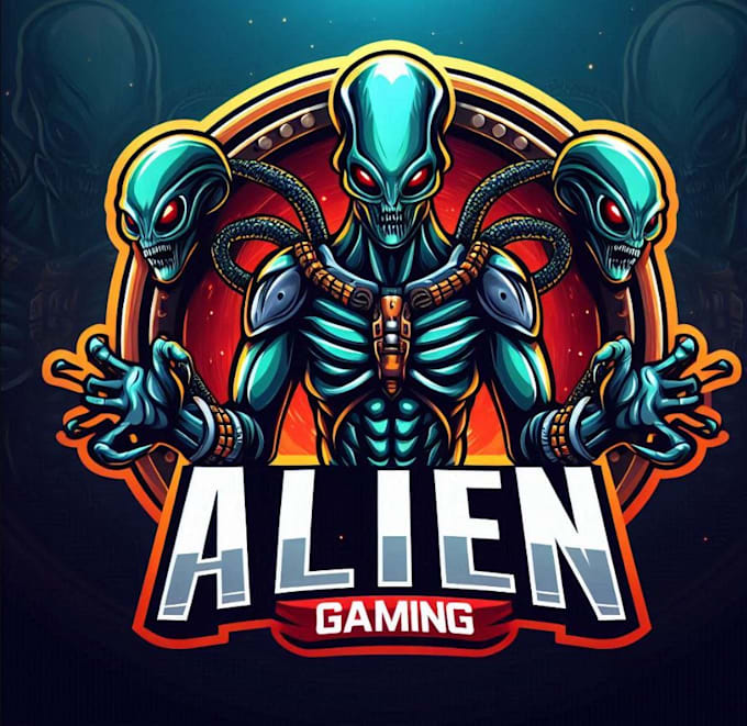 design esport mascot alien gaming logo