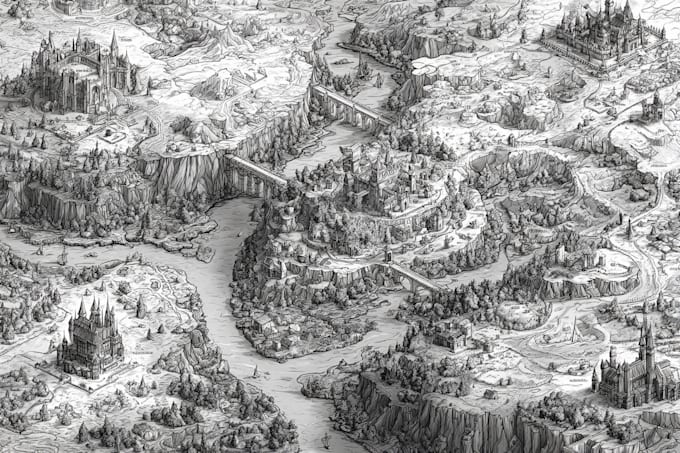 draw a custom map for fantasy, scifi, book