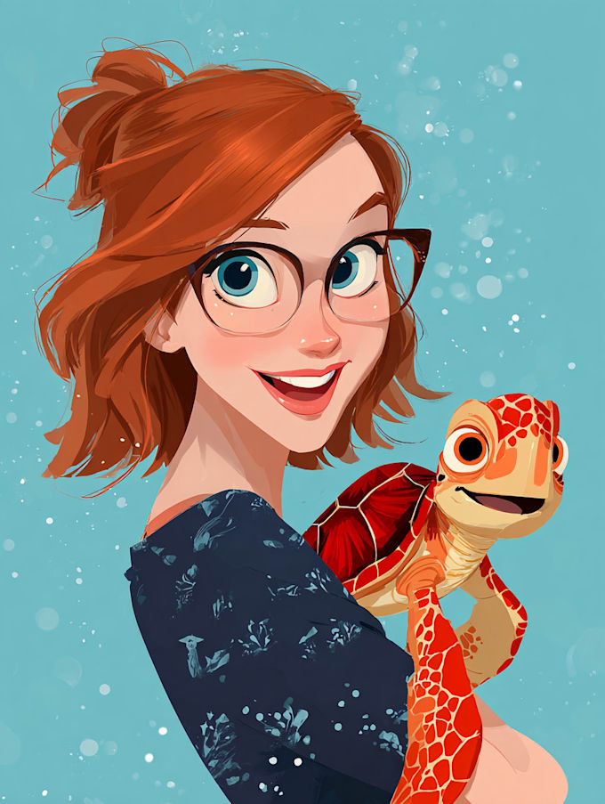 do cute disney cartoon portrait