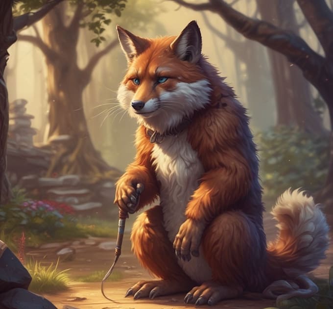 draw anime art style furry character