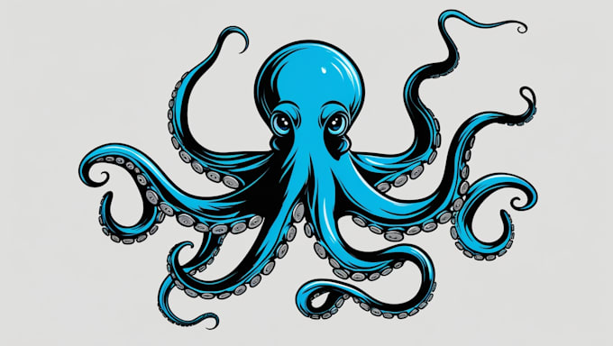 do awesome octopus, pate, animal mascot logo