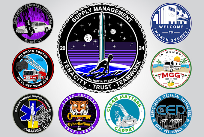 create round logo patch badge sticker