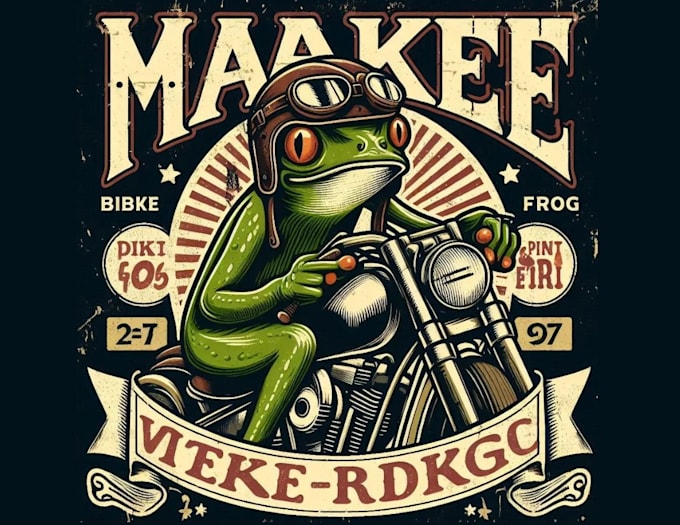 make vintage t shirt biker frog logo