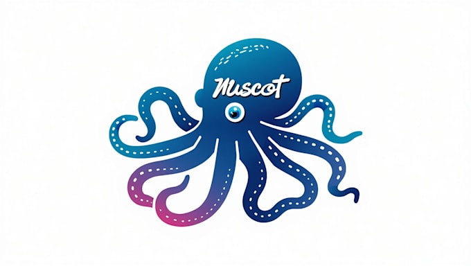 do awesome octopus, pate, animal mascot logo