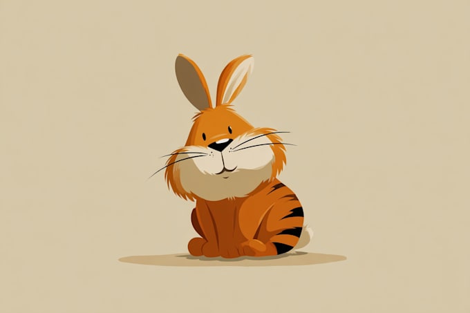create cartoon vector animal in a simple style