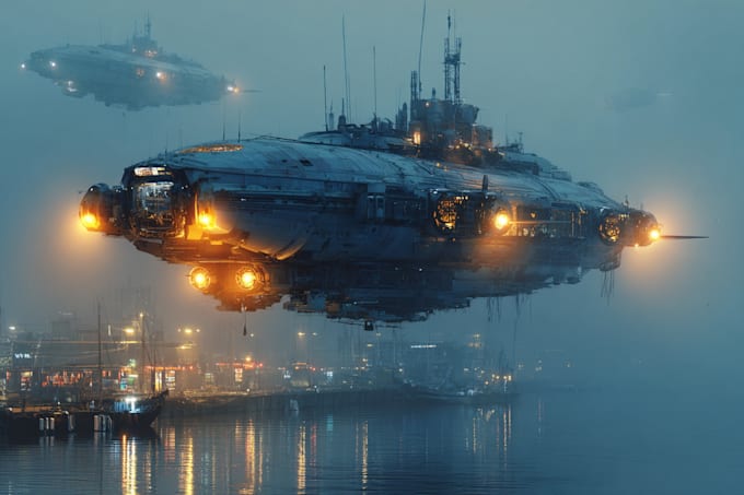 draw sci fi spaceship design