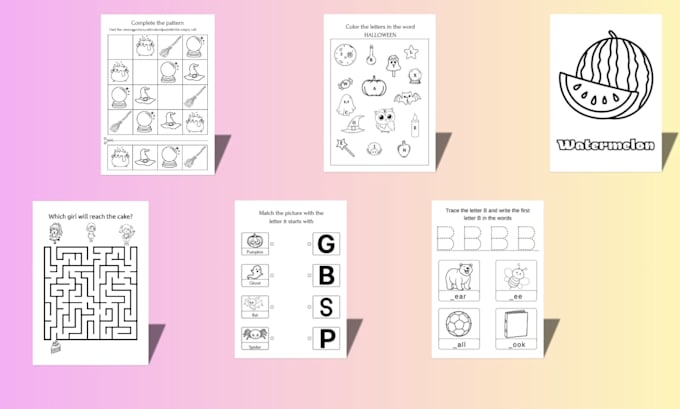 create a printable activity book with fun worksheets for kids