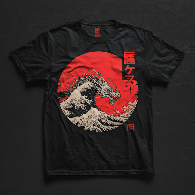 create t shirt design, japanese art